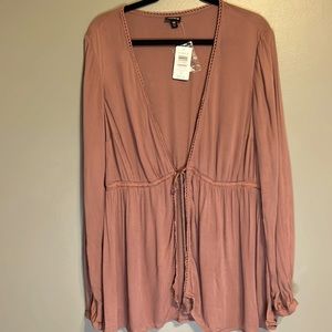NWT size 00 Torrid Dusty rose gauze jacket